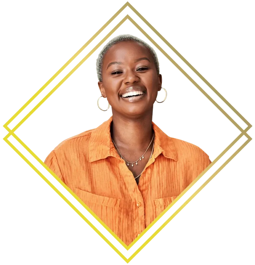 headshot of person smiling brightly and beautifully
