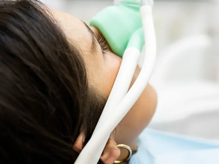 Dental Patient undergoing sedation for dental treatment